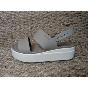 CROCS Brooklyn Platform Sandals Chunky Y2K Beige Tan Women's Size 9